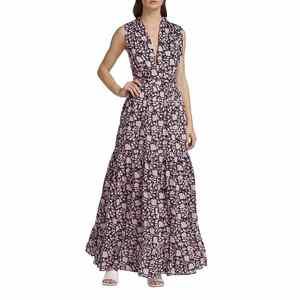 Hannah Artwear Hand Printed Chloe Maxi Dress in Viniti Size 0 US 0-2 new NWT